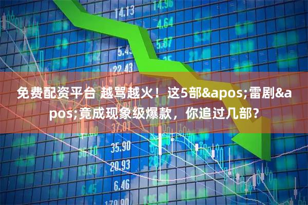 免费配资平台 越骂越火！这5部'雷剧'竟成现象级爆款，你追过几部？